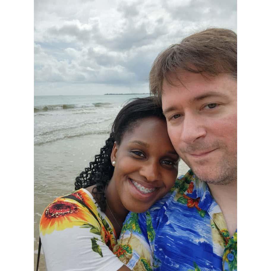 Dennis and Michelle early dates. Michelle loves the beach and Dennis loves mountains.