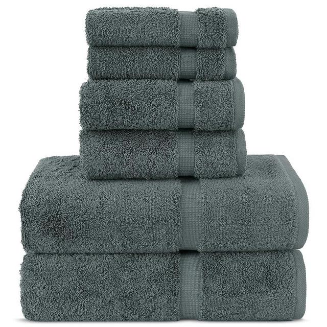 Chakir Turkish Linens |Hotel & Spa Quality 100% Cotton Premium Turkish Towels | Soft & Absorbent (Dark Gray, 6-Piece Towel Sets)
