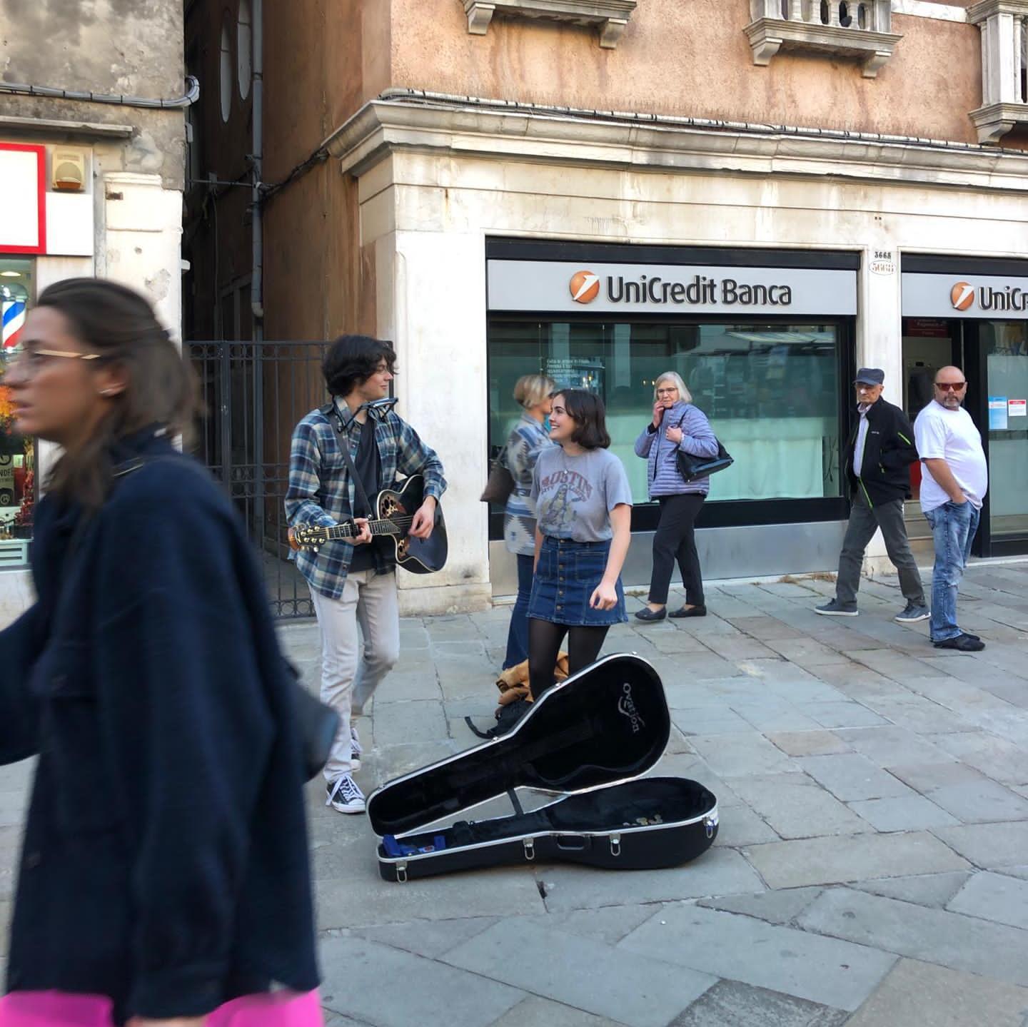 Isabella's first time busking :)