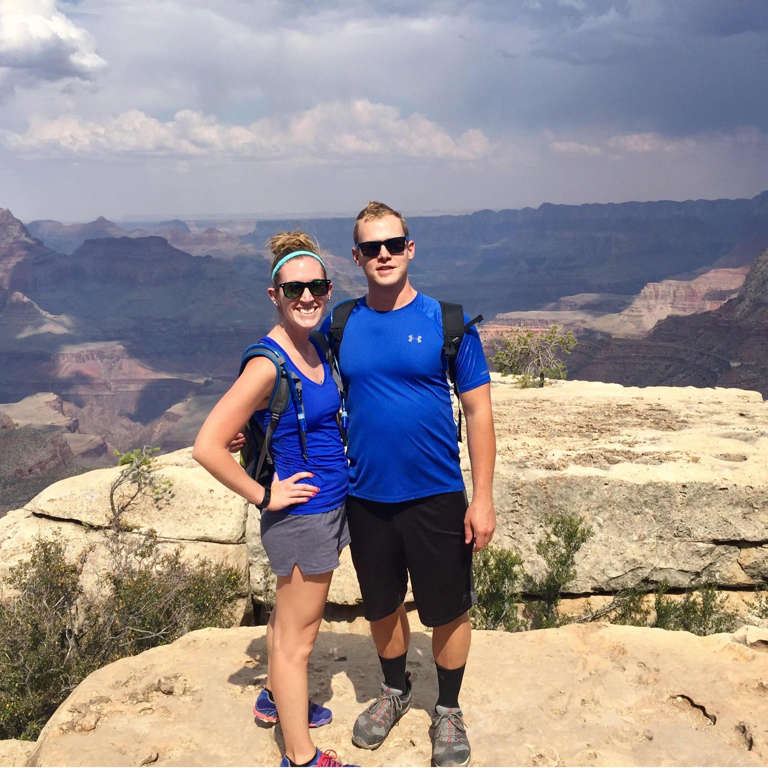 Grand Canyon, Arizona. Yes, we do dress alike often. No, it is never planned.
