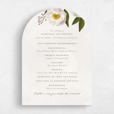 Beige Arch Wedding Program - Verano