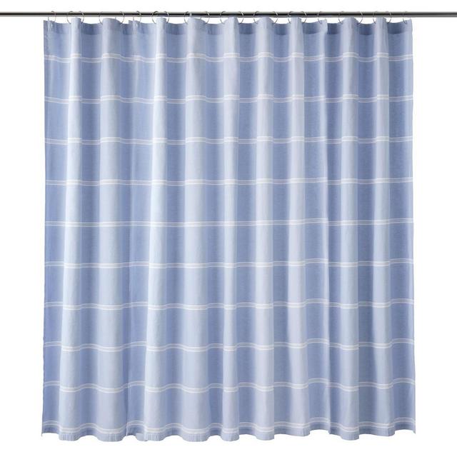 Calvin Klein Eileen Shower Curtain in Blue/White