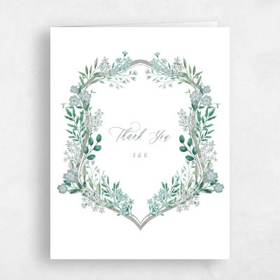 Green Whimsical Wedding Thank You - Lombardy Portrait