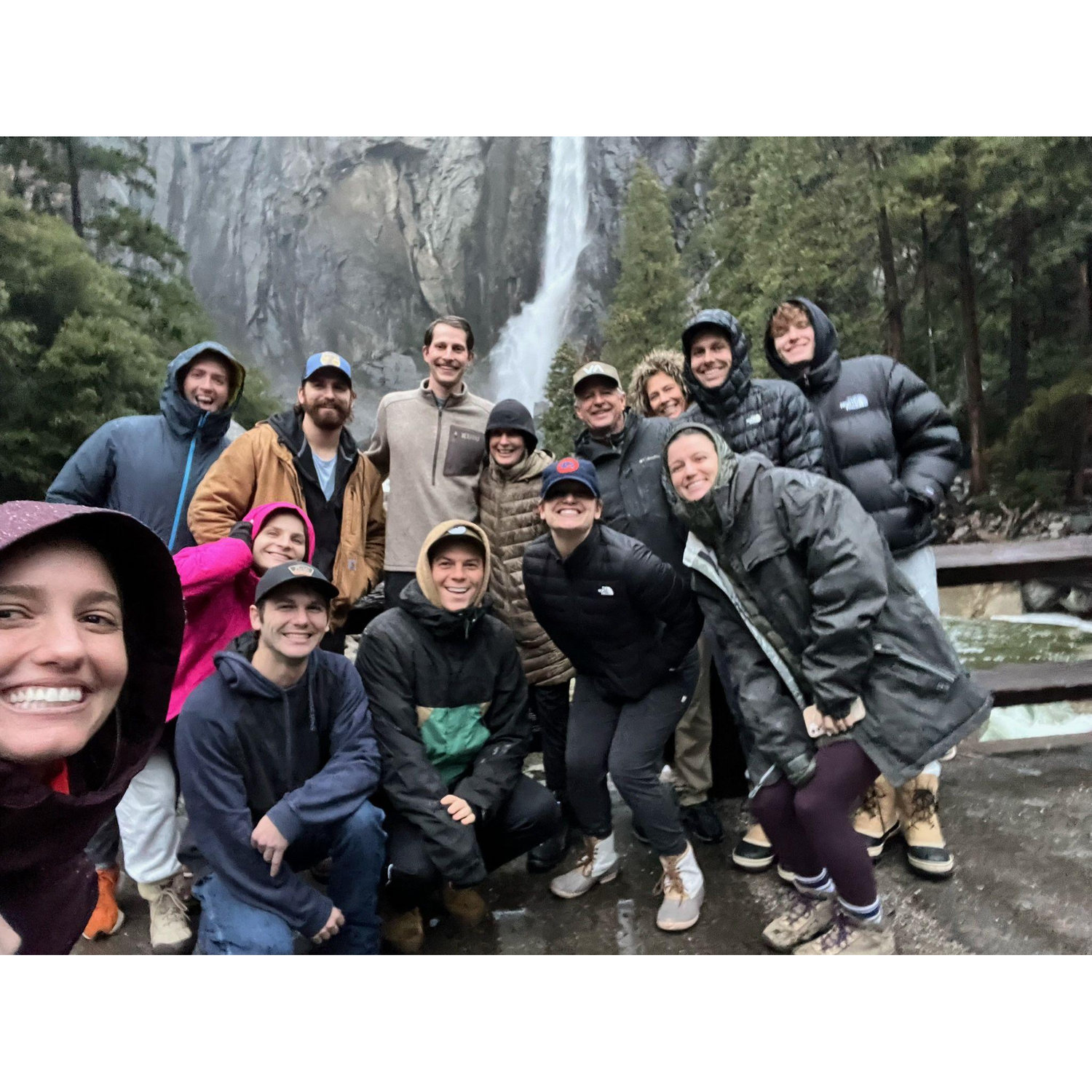 Yosemite waterfall selfie with Brodie's fam!