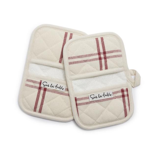Sur La Table Double Windowpane Mini Mitts, Set of 2