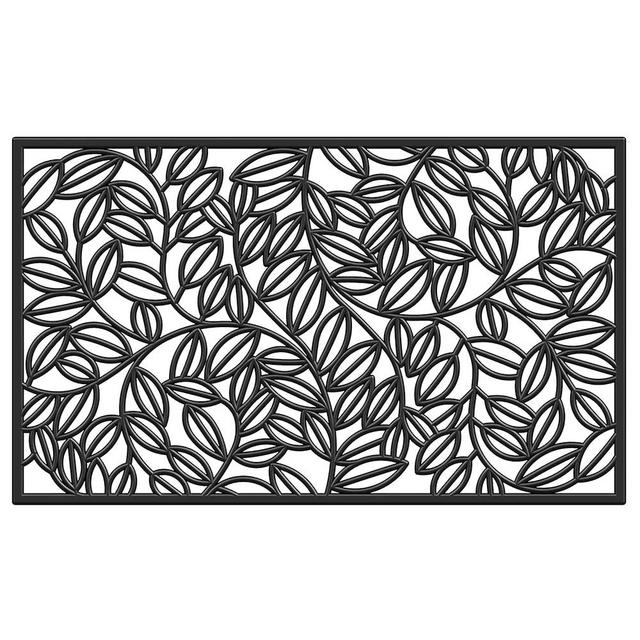 Calloway Mills AZ103751830 Lilac Vine Rubber Doormat, 18" x 30", Black
