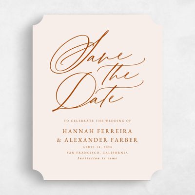 Beige Ticket Wedding Save the Date - Kiruna Portrait