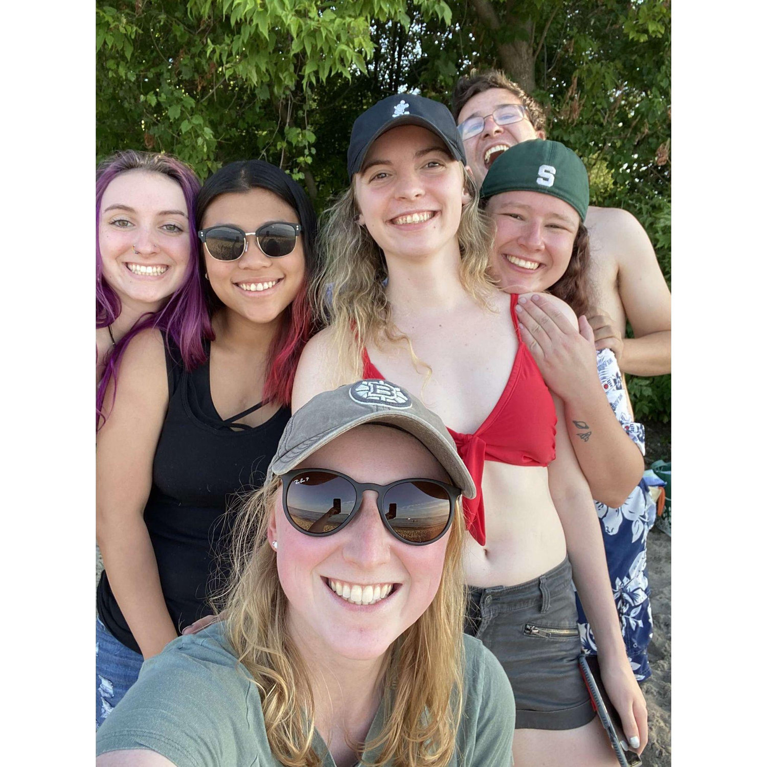 July 2, 2022: This was the first time Sara met all of Eryn's friends. Sara fell asleep on Evee's shoulder in the back of Eryn's truck on the way home from the beach, poor Evee.