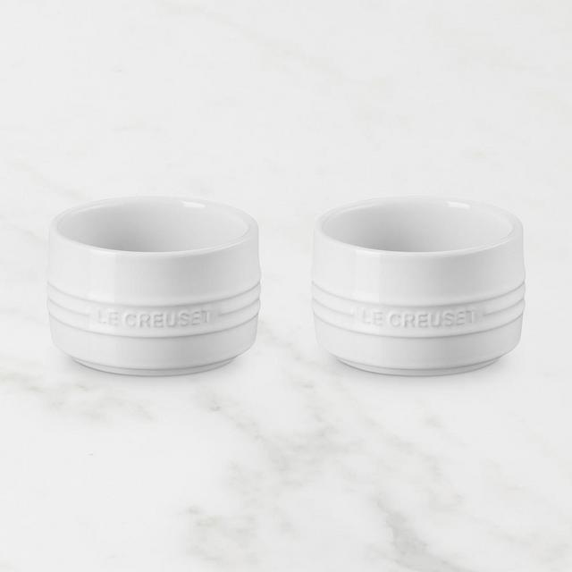 Le Creuset Stoneware Round Straight Wall Ramekin, Set of 2, White