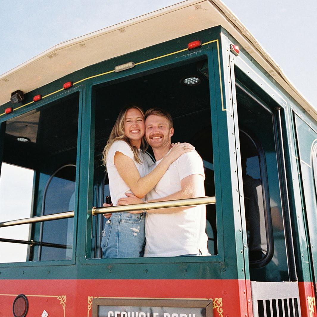 Jumped on the trolley to ride around Galveston!