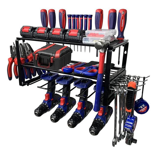 Power Tool Organizer Storage Utility Rack , Heavy Duty Garage Tool Organizers Cordless Drill Holder and Storage Organization, Tool Shelf Pegboard Wall Mount Organizer, Perfect for Father's Day
