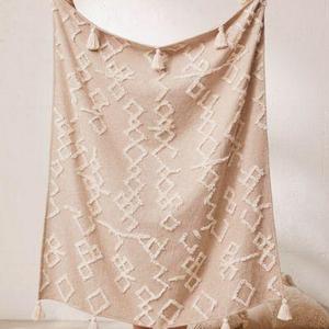 Geo Tufted Tassel Throw Blanket