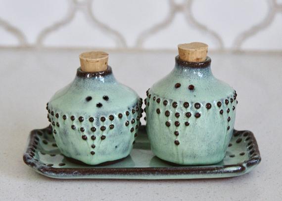 Salt and Pepper Shakers - NO TRAY - 2 SHAKERS - Modern Home Decor