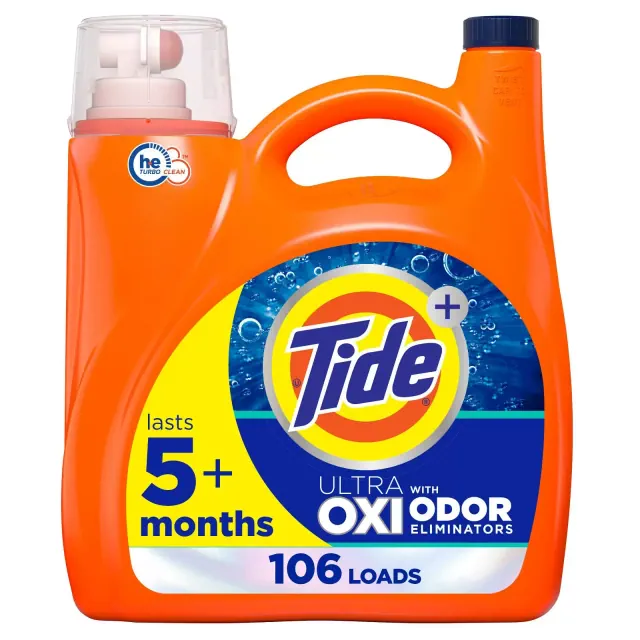 Tide Ultra Oxi HE with Odor Eliminator Liquid Laundry Detergent Soap for Visible and Invisible Dirt - 149 fl oz