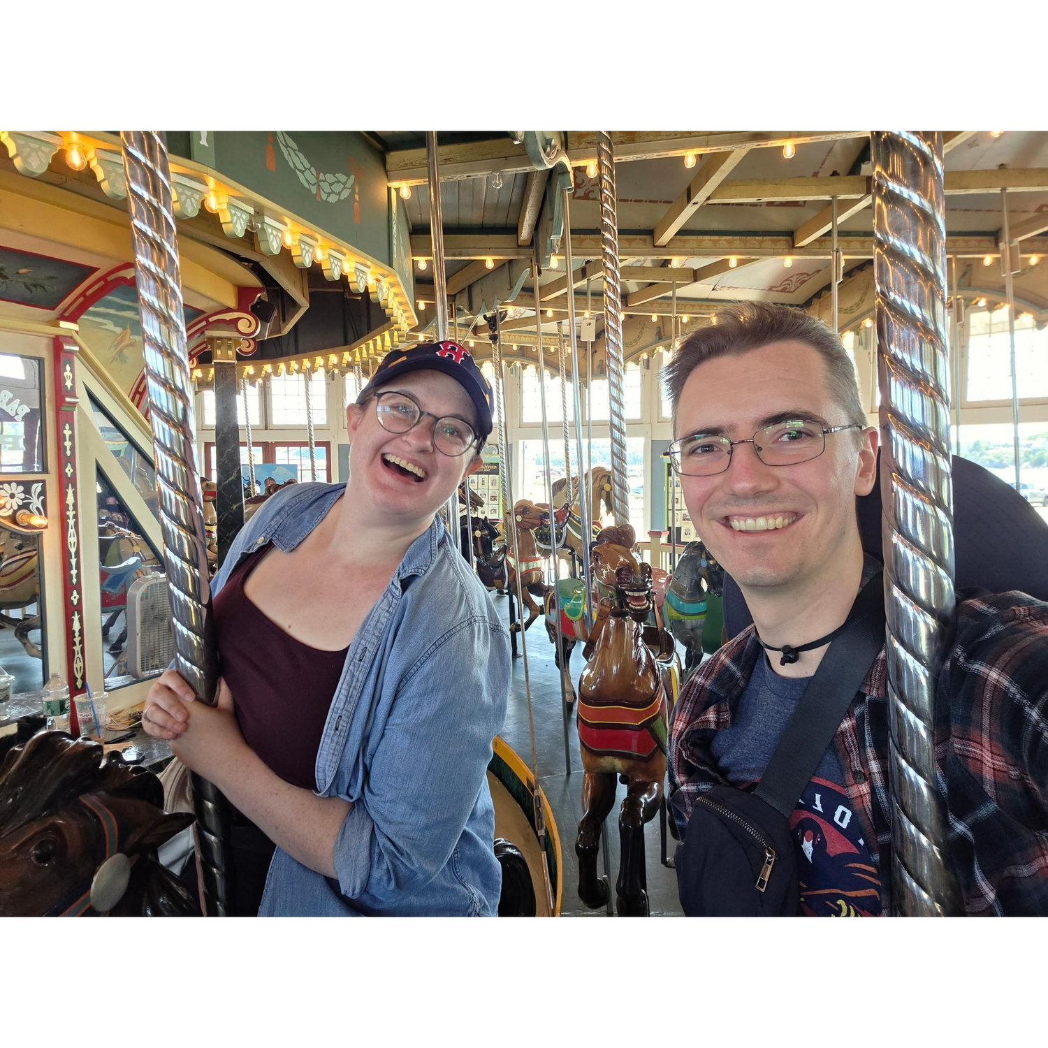 Riding a carousel in Hull