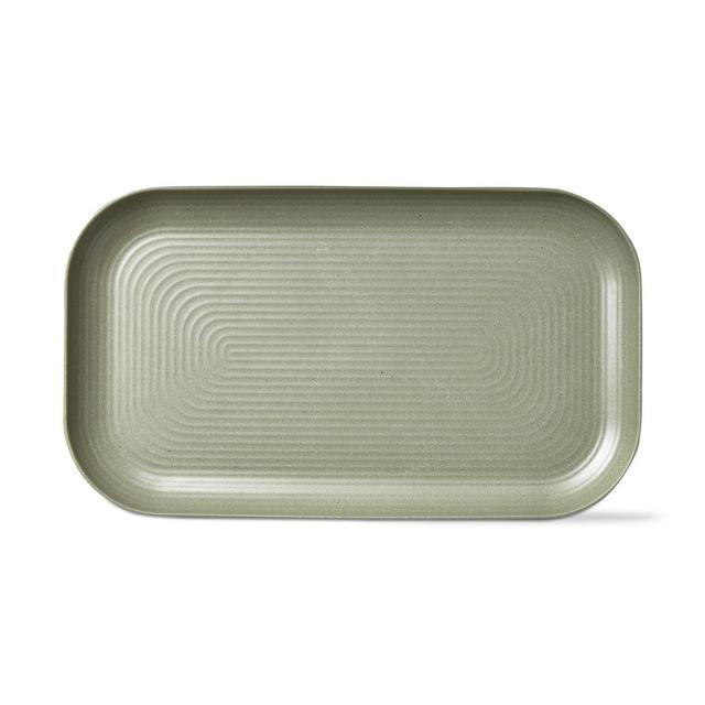 TAG Green Brooklyn Melamine Plastic Dinning Serving Platter Dishwasher Safe Indoor/Outdoor 17x10 inch Serving Platter