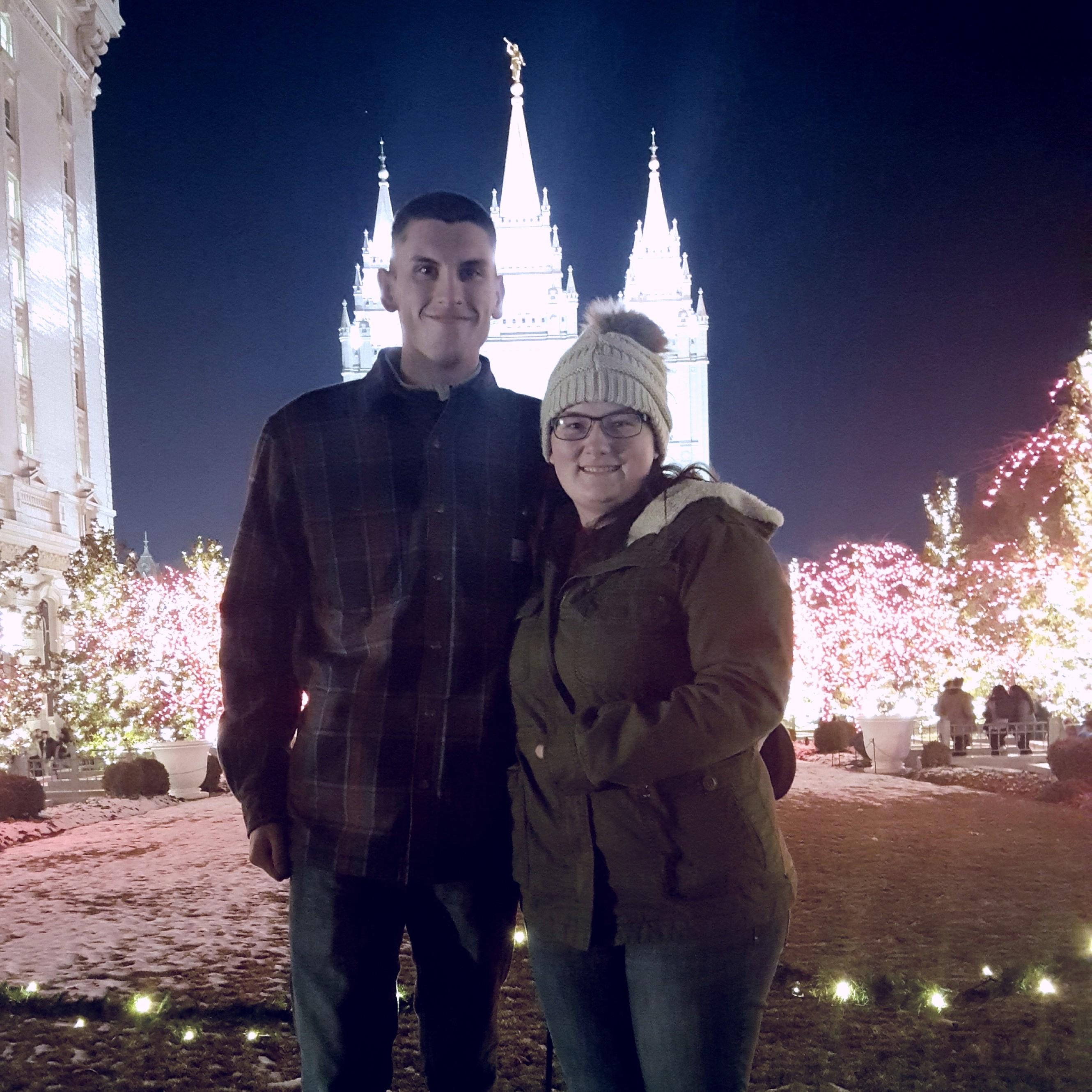 The Christmas lights in Temple Square!
