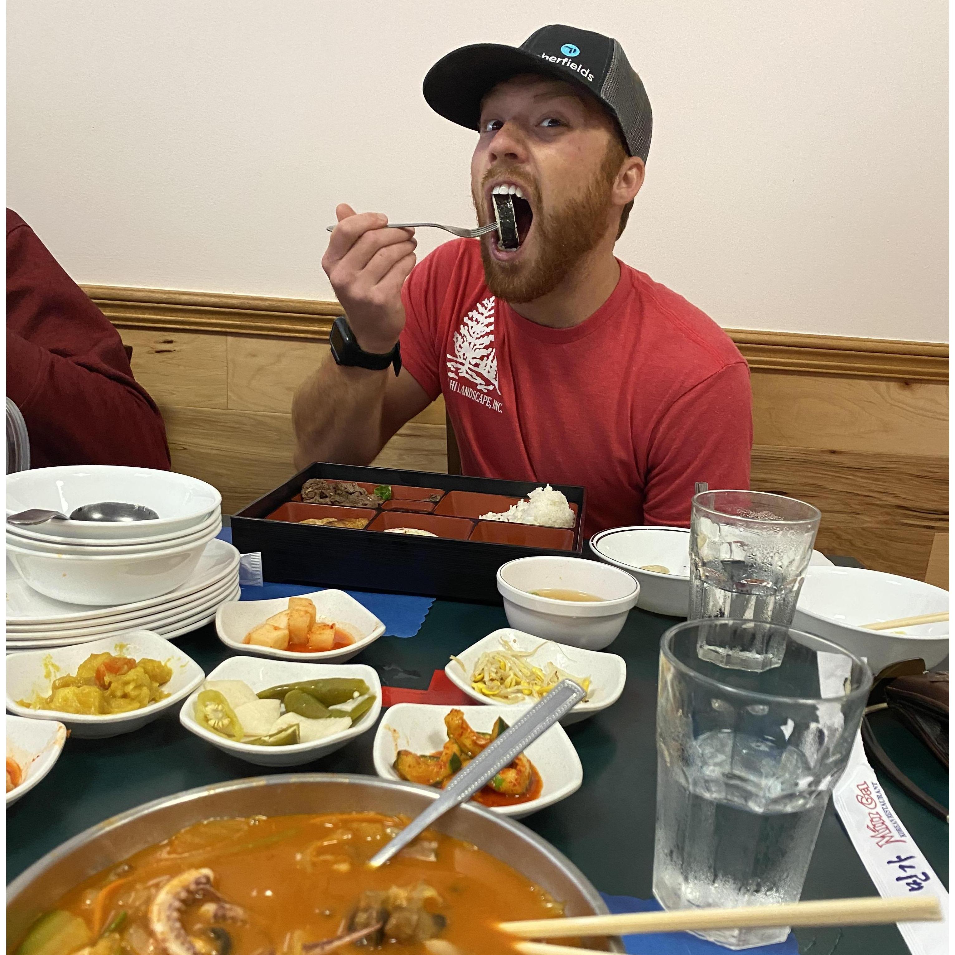 Had to introduce him to Korean food