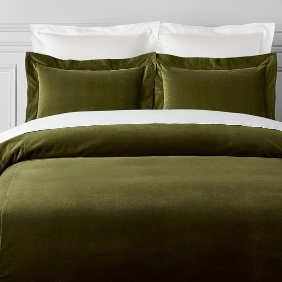 Classic Velvet Duvet, King/Cal King, Moss