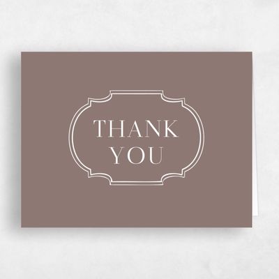 Taupe, Brown Wedding Thank You - Alpino Landscape