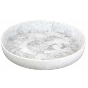 Swirl Classic Resin Round Platter (White Swirl)