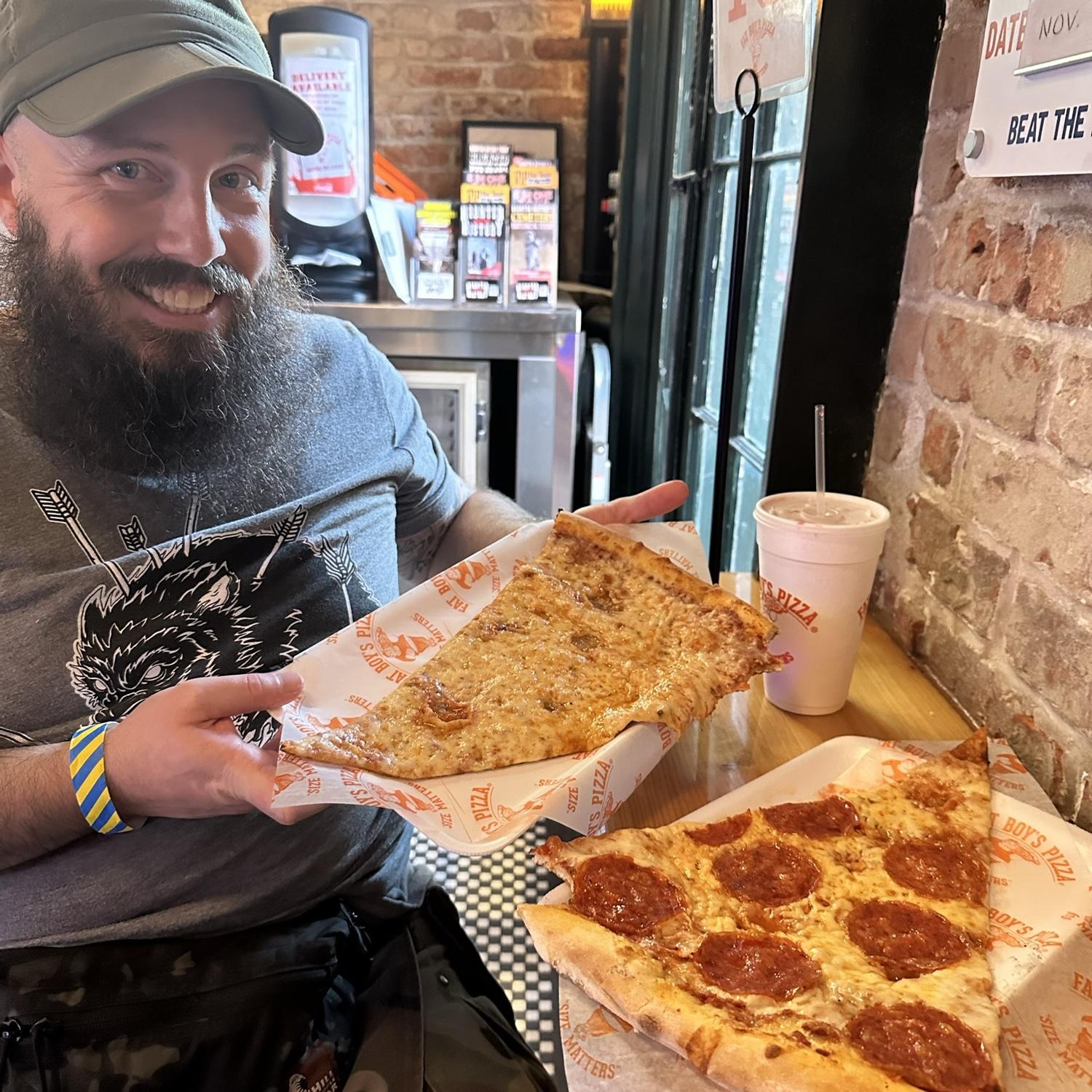 We found this HUGE pizza in New Orleans!