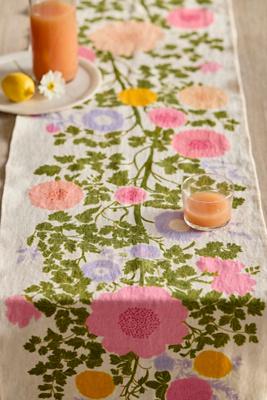 Riso Floral Linen Runner