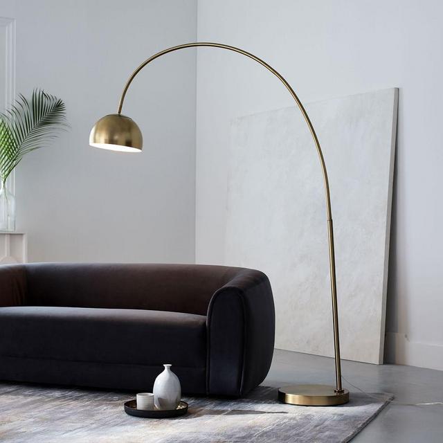 Overarching Metal Shade Floor Lamp, Brass