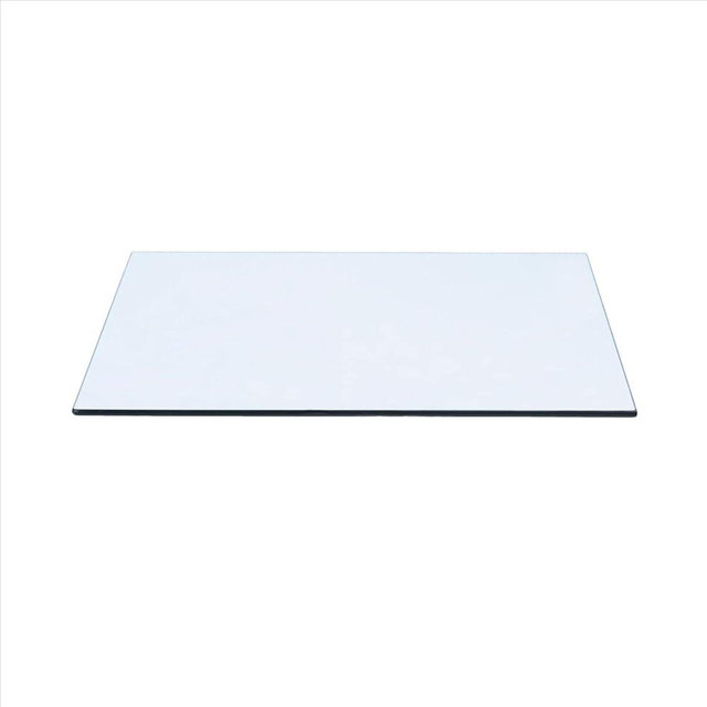 Spancraft 14" x 34" Rectangle Tempered Glass Table Top 3/8" Thick Flat Polish Edge and Touch Corners