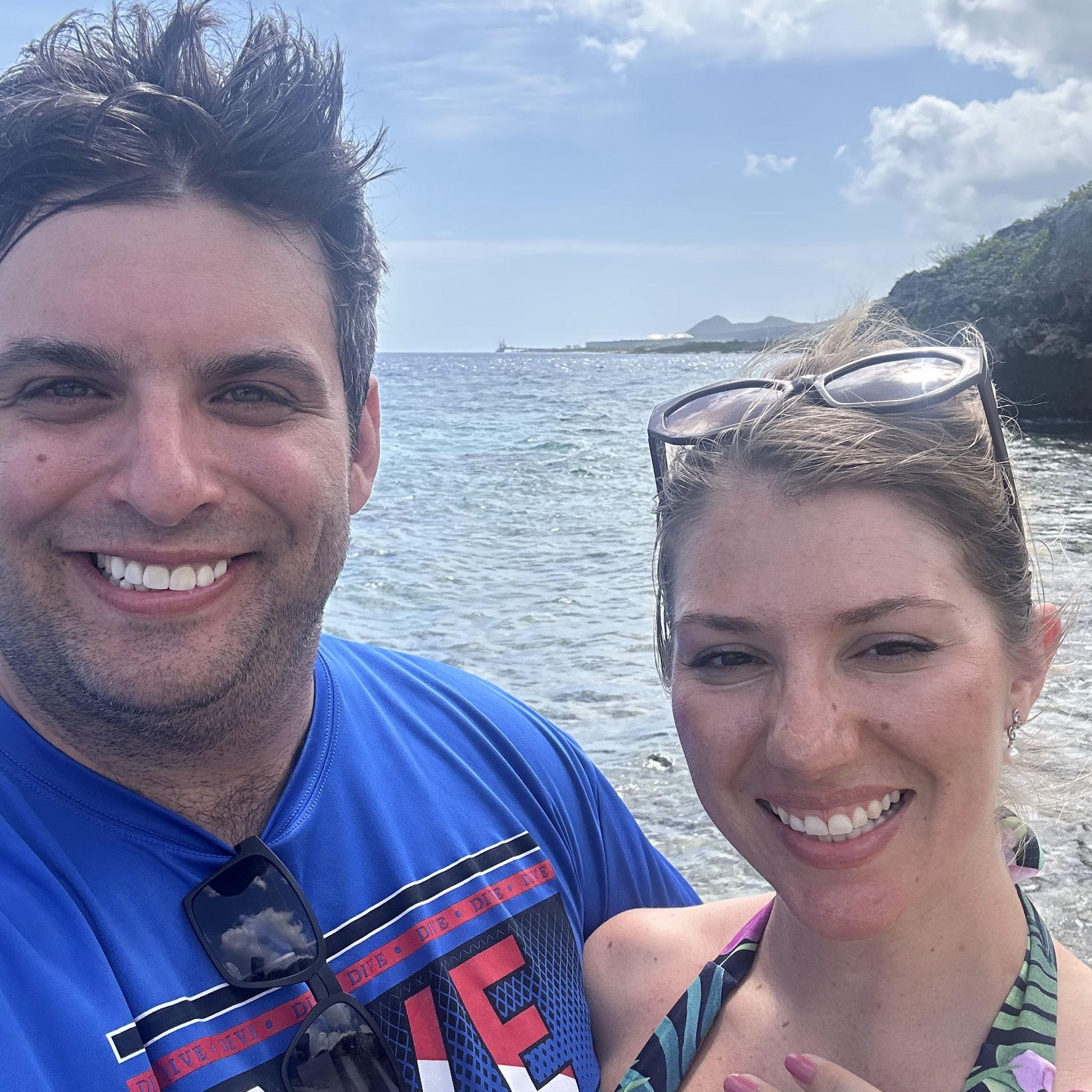 The spot in Bonaire where we got engaged.