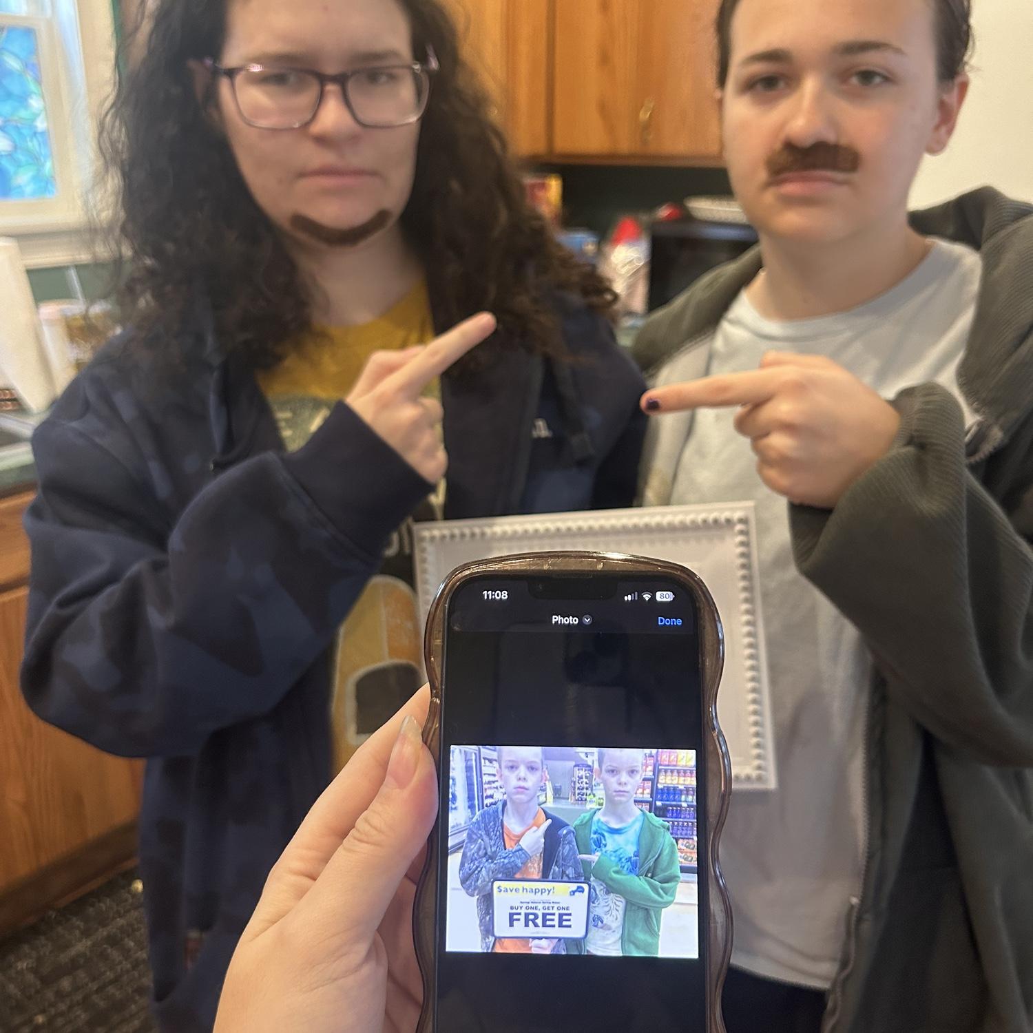 Bella and Genni dressed as John and Michael