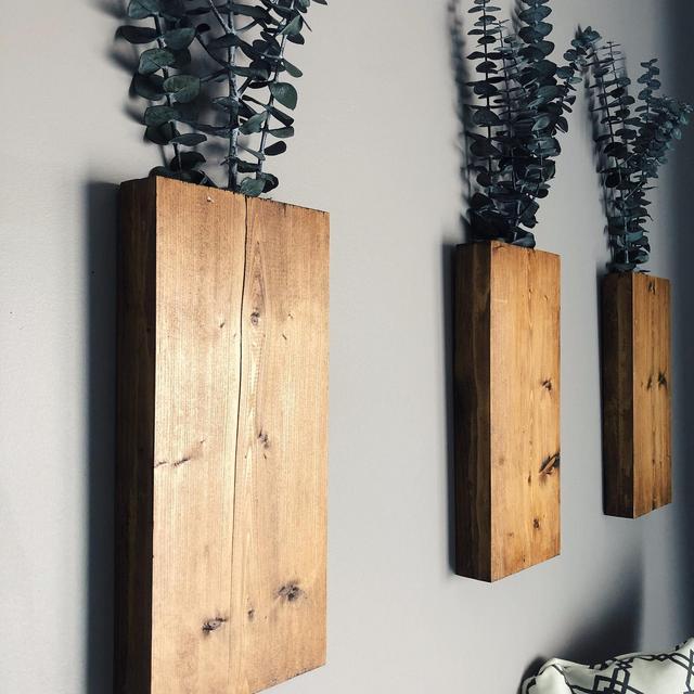 Wood Wall Pocket | Wall Hanging for Greenery | Plant Holder