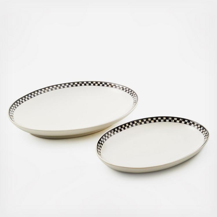 MacKenzie-Childs, Courtly Check Everyday Stoneware Oval Platter