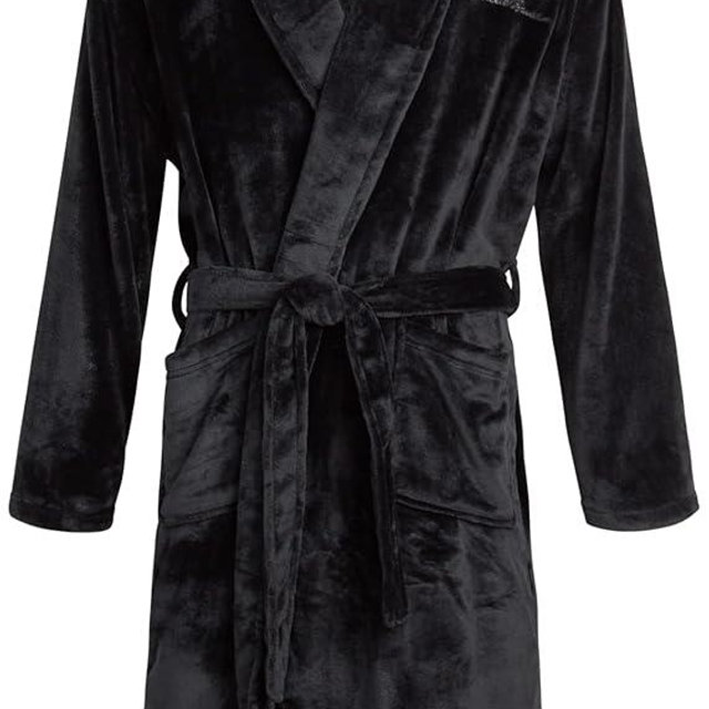 Eddie Bauer Plush Bath Robe for Men - Soft Fleece Plush Luxury Spa Men's Bathrobe | Mens Robe with External Pockets and Belt
