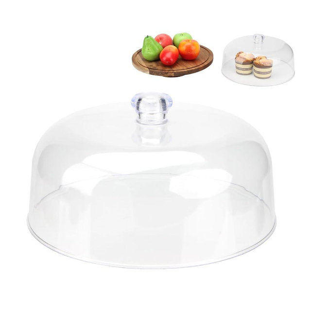 KVMORZE 11 Inch Clear Cake Dome Cover, Acrylic Round Cake Stand Cover, Pastry Display Cloche for Food Plastic, Cake Cover Lid for Cake Stand Cake Plate Display Serving Platter