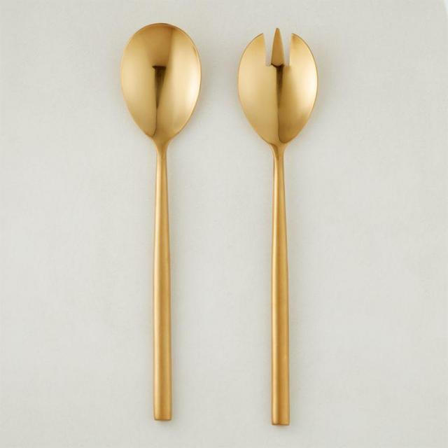 Rush Brushed Gold Serving Spoons