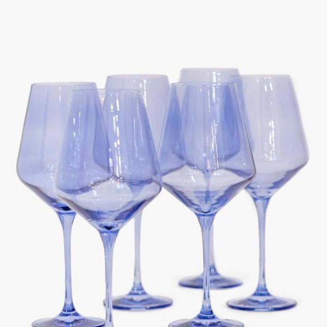 Tuckernuck - Cobalt Blue Stemmed Wine Glasses (Set of 6)