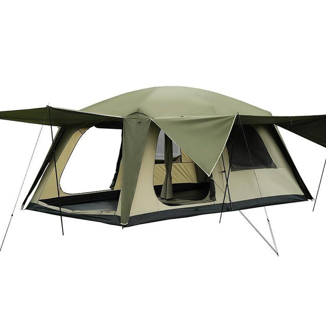 Vidalido 8-10 Person Camping Tent with 3 Door 2 Room Large Family Cabin Tents, Double Layer Waterproof Portable Glamping Tent, Big Tents for Outdoor Picnic Camping Hiking and Family Gathering