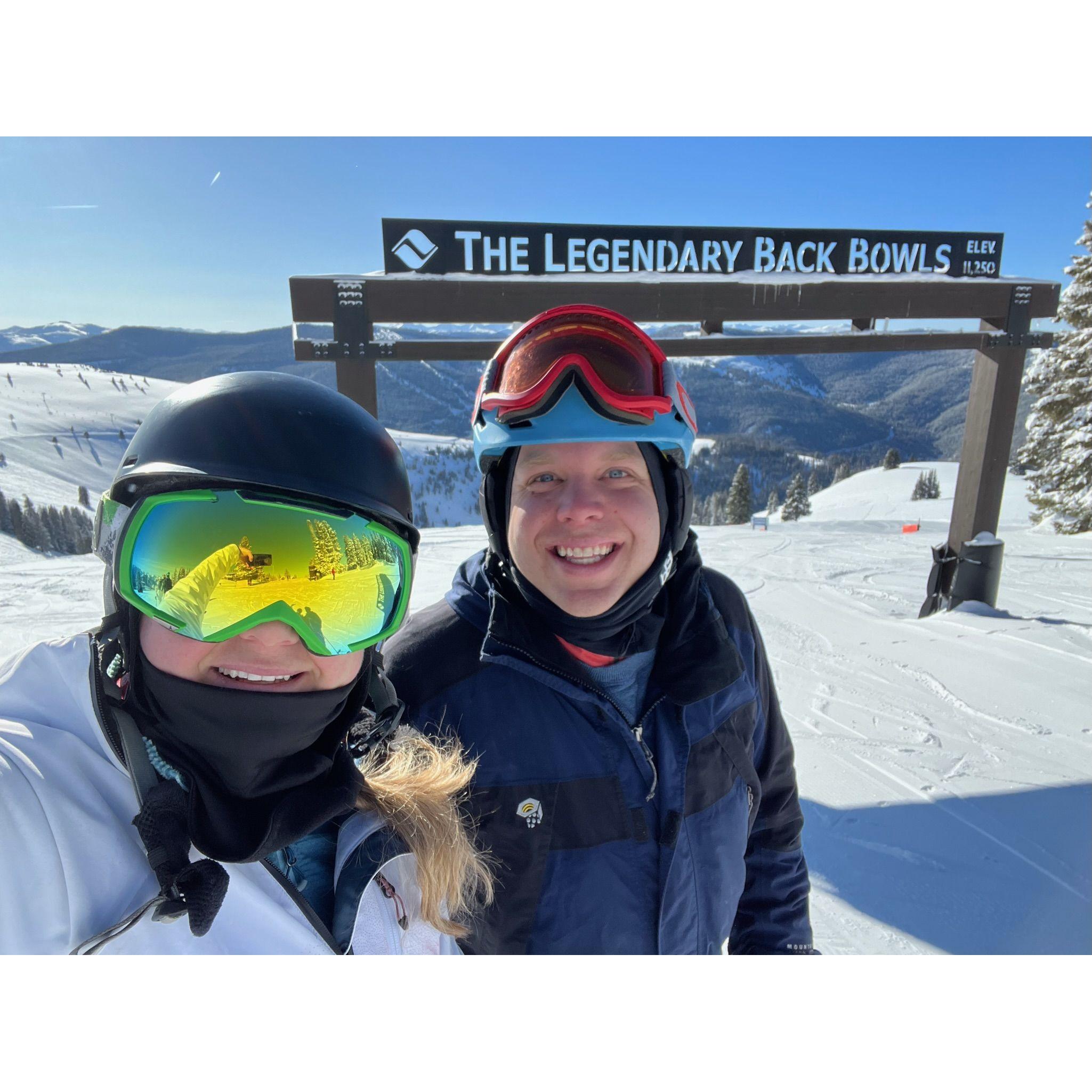 Pearce was happy!  Lauren was... excited to make it to the bottom of a mountain that day.