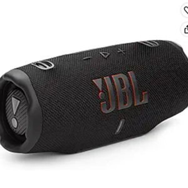 JBL Charge 6 - Portable Waterproof & Drop-Proof Bluetooth Speaker, Bold JBL Pro Sound with AI Sound Boost, 28Hrs of Playtime, Built-in powerbank & Comes with a Sturdy/Removable Carrying Strap (Black)