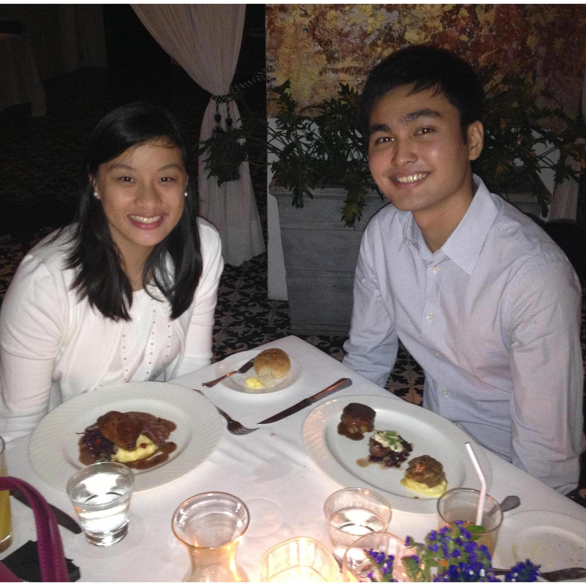 This was our first real date. We left for 'dinner' at 11AM and spent the whole day eating before going to dinner to eat for another 3 hours.