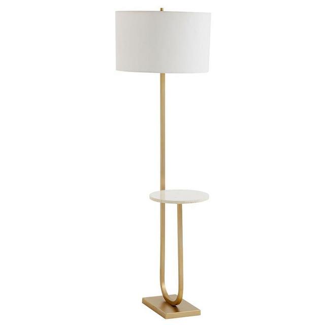Delaney Marble Floor Lamp, Antique Brass