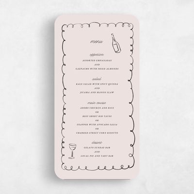 Pink Rounded Wedding Menu - Colmar