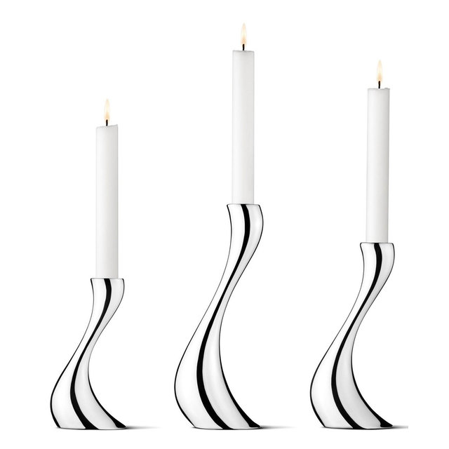 Georg Jensen Cobra Candleholder Set, 3 Piece