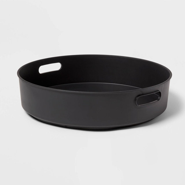 18" Storage Turntable - Brightroom™: Black Utility Storage Bin, 50% Recycled Plastic, 915 Volume Capacity