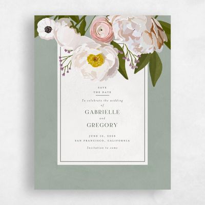Sage, Green Wedding Save the Date - Verano Portrait