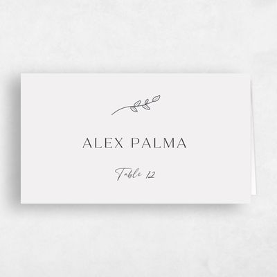 Smoke, Grey Wedding Place Card - Oakbrook