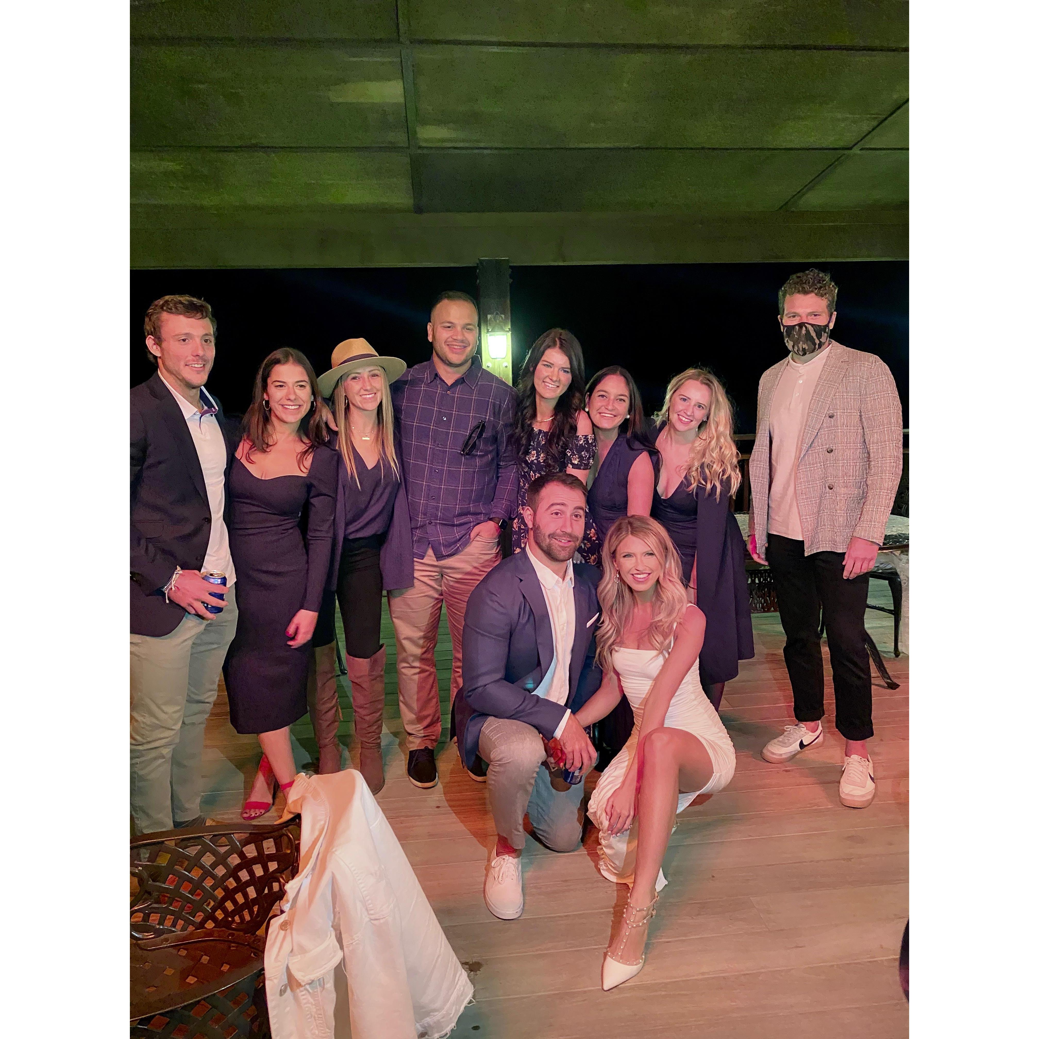 Celebrating our engagement with friends