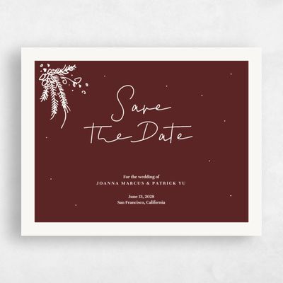 Wine, Red Wedding Save the Date - Hopewell Landscape