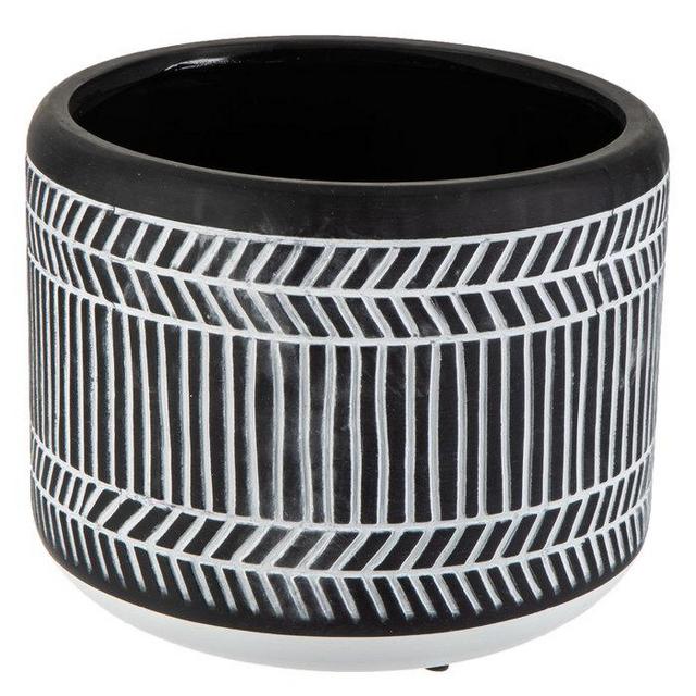 Black & White Geometric Flower Pot